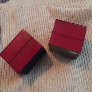 Two wood boxes for rings
